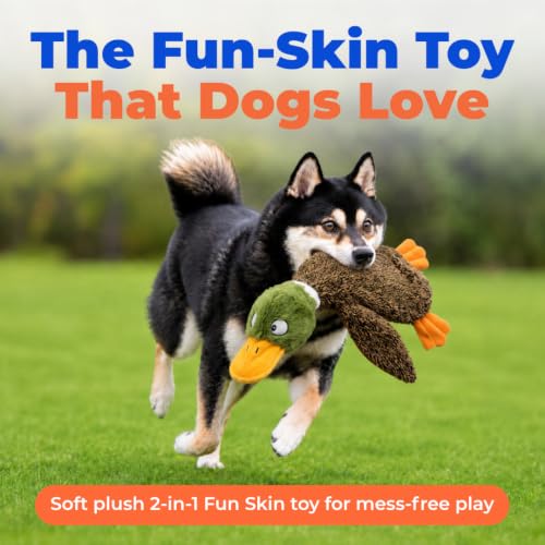 2-in-1 Fun Skin Stuffless Dog Toy - Wild Duck, Medium (Brown/Wild Duck / Medium)