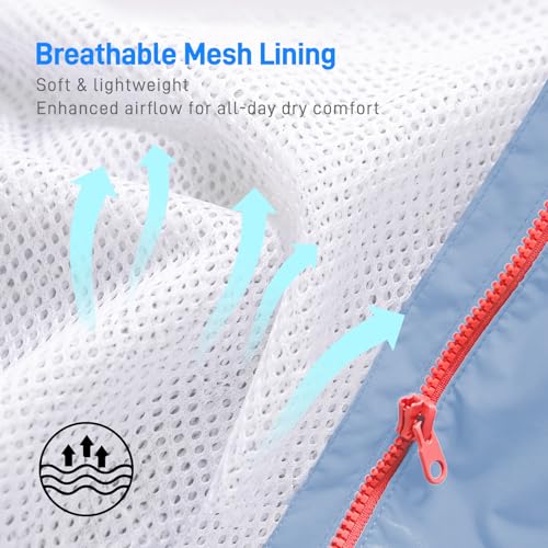 Dog Raincoat Rain Jacket with Clear Hood and Broad Chest Fit (Blue / Medium)
