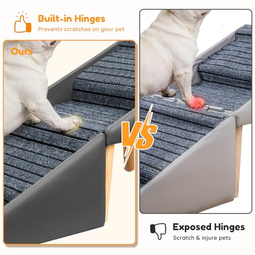 17" H Dog Stairs for Small Dogs (Grey / 17" H)