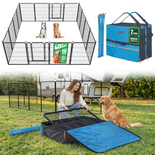 Rollick Dog Playpen with Storage Bags (Black / 40"H)