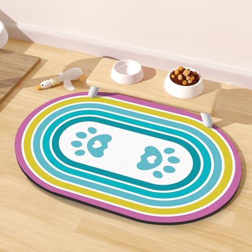 Cat Food Mat Small (20''x12'' / Blue Paw)