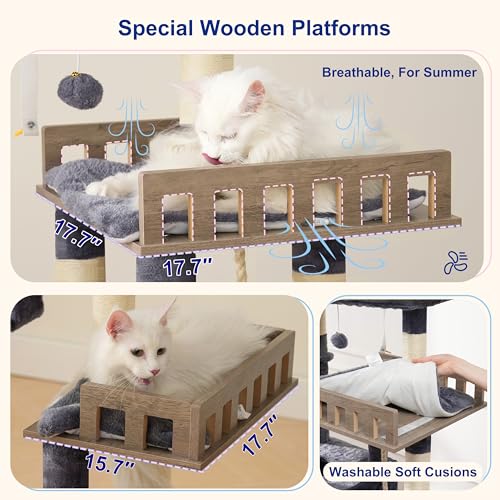 Maine Coon Cat Tree (68.5 inches / Dark Gray)
