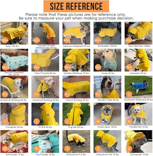 Dog Raincoat Waterproof Dog Rain Jacket with Clear Hooded (Duck Pattern / Large)