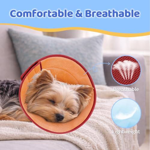 Soft Dog Cone Collar to Stop Licking After Surgery (Orange / M)