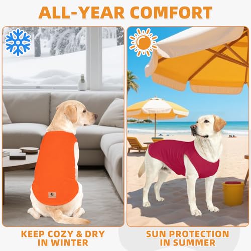 Large Fall Dog Clothes for Boy Girl (Orange&Red / XX-Large(Chest 28", Back 22"))