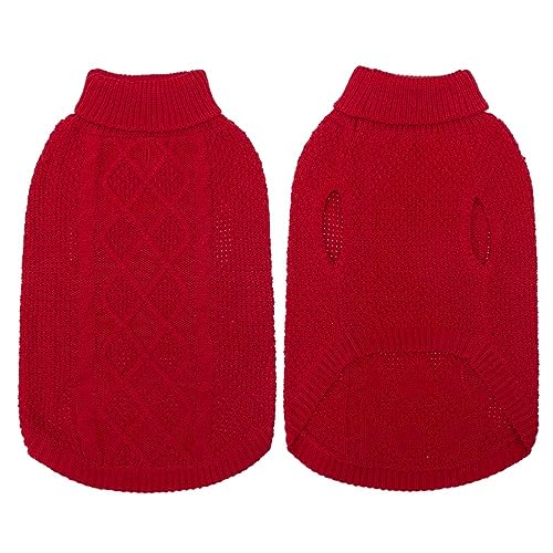 Turtleneck Dog Sweater (Small/Medium / Red)