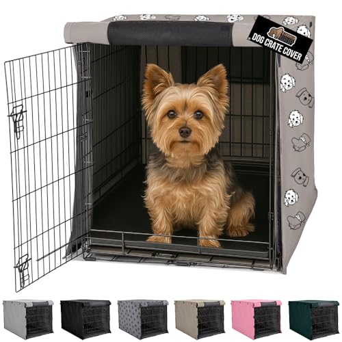 Dog Crate Covers (Taupe Dogs / 24" X 18" X 20")