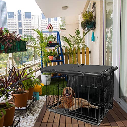 Dog Kennel Cover 24 Inch Waterproof 600D Oxford with 1 (24.0"L x 18.0"W x 19.0"H / Black Cover(only Cover))