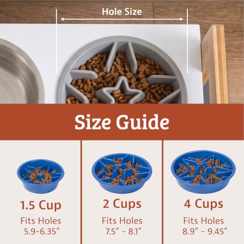 Slow Feeder Dog Bowls (1.5 Cup / Gray)