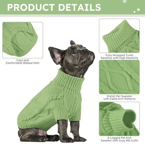 Small Dog Pullover Sweater for Medium Dogs Boy (Medium / Green)