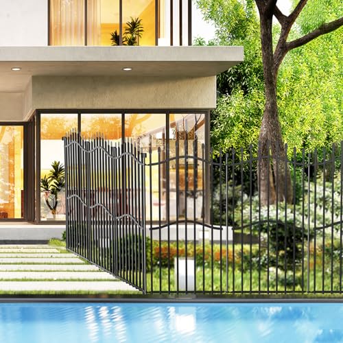 No Dig Garden Fence 48" H x 18'L Decorative Yard Dog Outdoor Panels (48 in(H) X 18 ft(L))