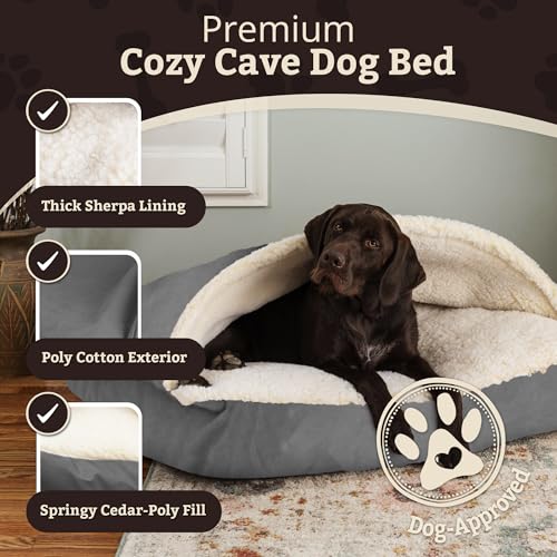 Rectangle Cozy Cave Dog Bed (Heather Gray / Large)