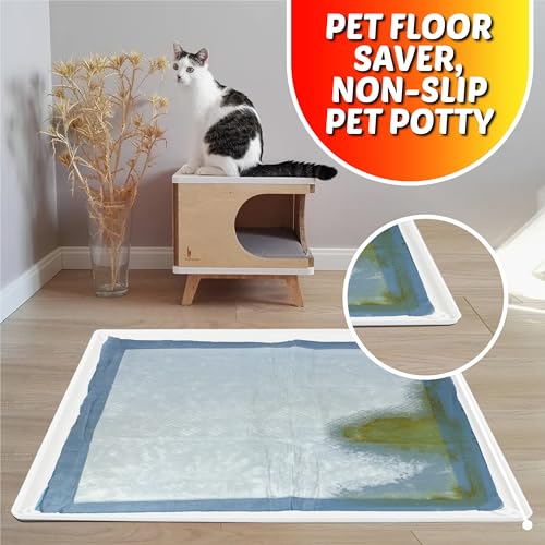 Dog Pee Pad Holder Tray Fits for 28” x 34” Pee Pads (34 x 28 Inches / White)