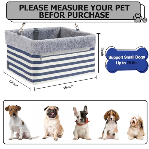 Dog Car Seats for Small Dogs (Large - Up to 20 lbs / Stripe)