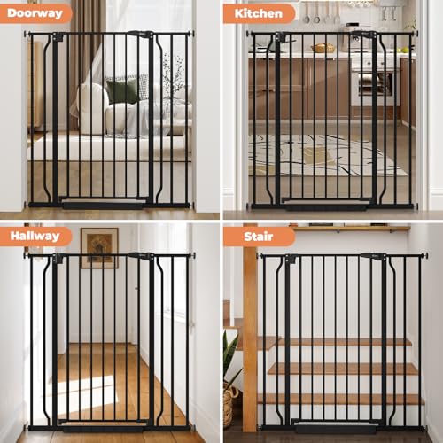40" Extra Tall Baby Gate No Drilling (Black / 29-40"Wide, 40"Tall)