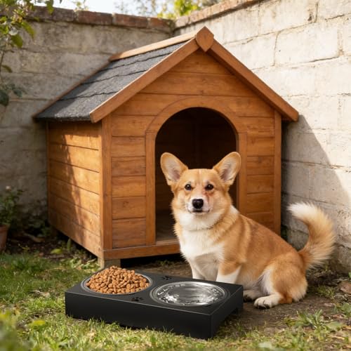 Elevated Dog Bowls Stand Large Breed (Black)