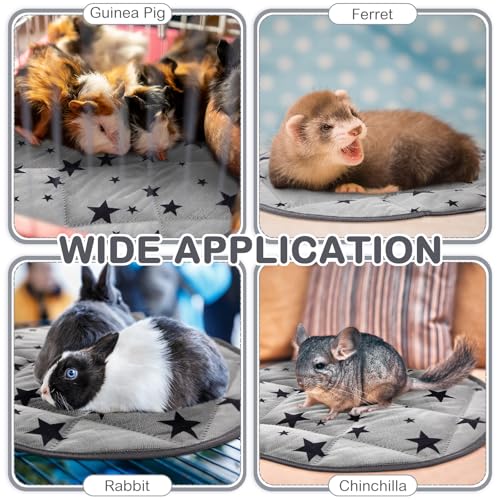 4 Pack Self Warming Cat Bed Self Heating Cat Mat Star Pattern Soft Dog Crate Pad Thermal Pet Mat Anti Slip Kennel Dog Washable Warming Bed for Outdoor Indoor (15.7 Inch / Gray)