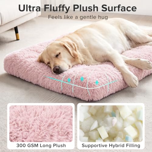Dog Bed Crate Pad (29.0"L x 21.0"W x 3.0"Th / Pink)