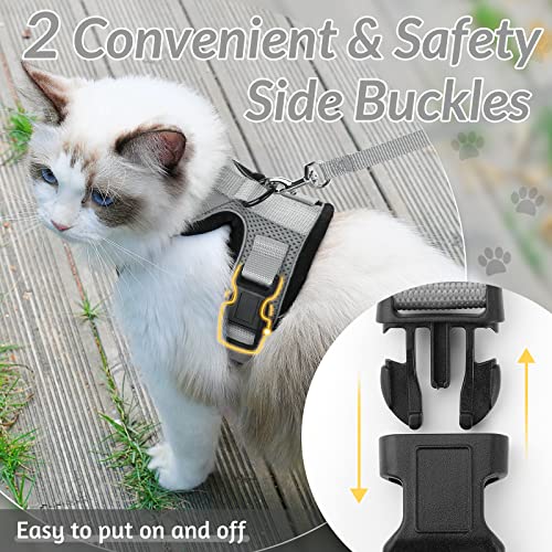 Cat Harness and Leash Set (S / Grey)