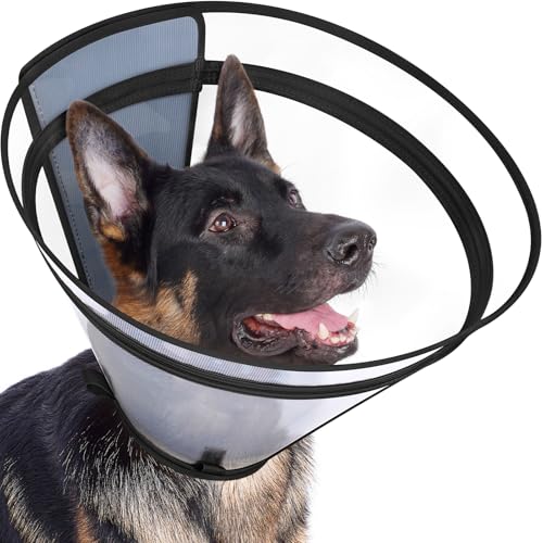 Dog Cone to Stop Licking (Black / S(Neck: 10"-11.75"))