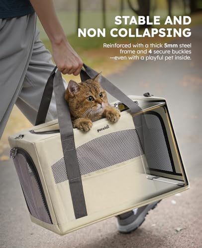 Cat Carrier Stable (Beige / 16.9"L x 11.0"W x 11.0"H)