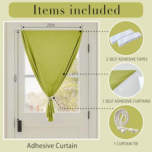 100% Blackout French Door Curtains (24"W x 40"L (Pack of 1) / Fruit Green)
