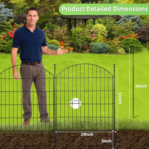 Decorative Garden Fence (Black / 32 in(H))