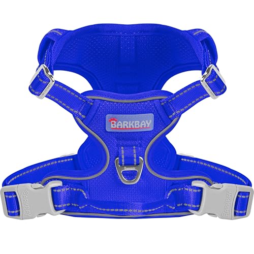 Dog Harness for Large Dog No Pull Mesh 2 Clips Dog Vest (X-Large / Sapphire Blue-Mesh)