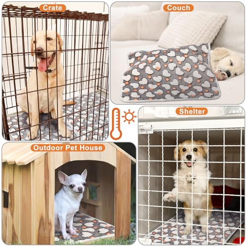 2 Pcs Large Self Warming Cat Pad Self Heating Cat Mat Bed Dog Crate Pet Blankets Thermal Heated Bed Mat for Outdoor Indoor Newborn Kittens Puppies Dog (24 x 18)