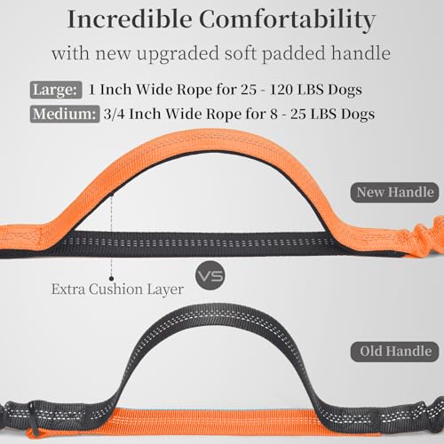 Hands Free Dog Leash with Zipper Pouch (Orange / Large)