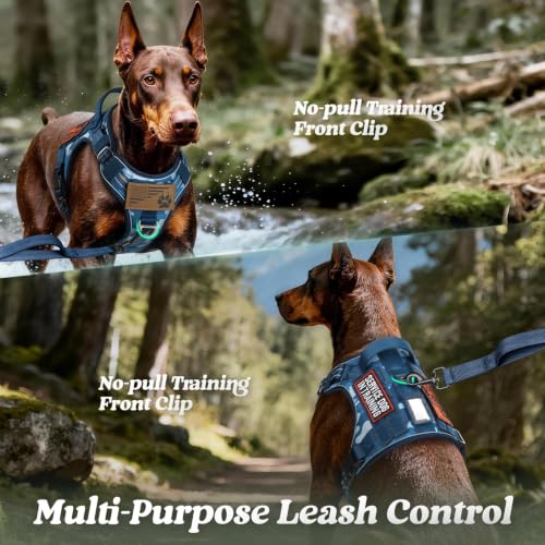 Tactical Dog Harness Medium Sized (M(chest:20.1"-33.9",neck:17.7"-22.3",back:7.5") / Blue Camo)