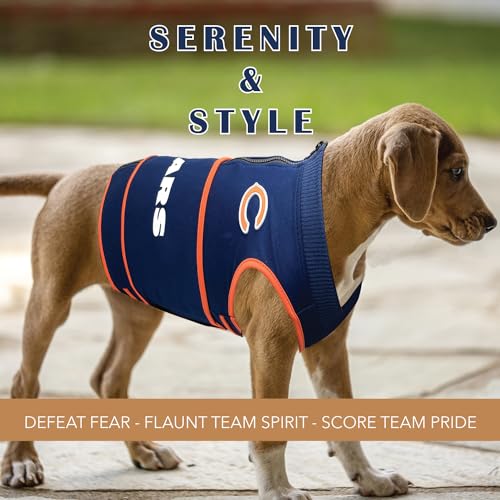 NFL CHICAGO BEARS Dog Anxiety Shirt Calming Soothing Solution Vest (Chicago Bears / Extra Small)