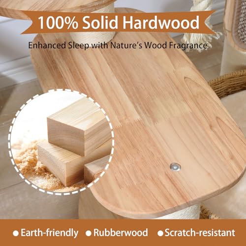 49.6in Solid Wood Cat Tree for Large Cat (49.6IN)
