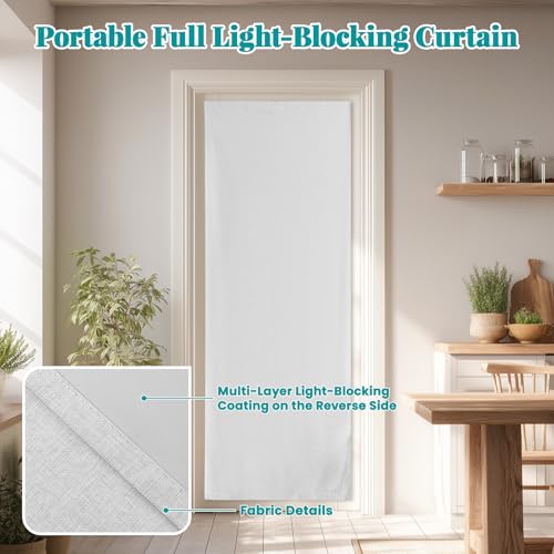 100% Blackout French Door Curtain (25"W x 72"L (Pack of 1) / Off-white)