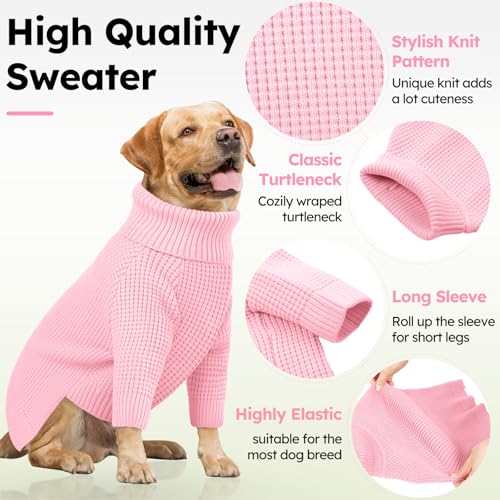 Dog Sweaters for Large Dogs (Pink / Large)