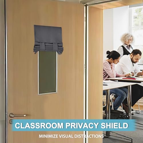Classroom Door Window Cover Lockdown Shades Blackout (Grey / 12"W x 30"L (Pack of 1))
