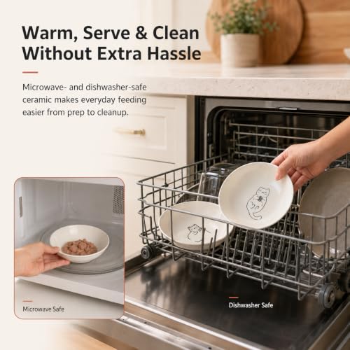 Non Slip Cat Food Bowls (white-B)