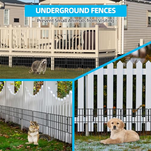 25 Panels Garden Fencing Animal Barrier (25 Panels, 17 in(H) X 27 ft(L), Black)