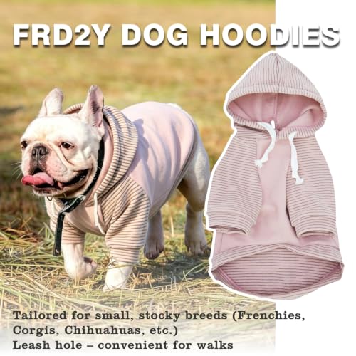 Fleece Dog Hoodie with Leash Hole Dog Clothes for Small to Large Dogs (Pink / Large)