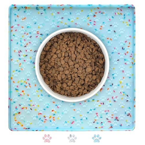 Dog Food Mat Anti (11.8"L x 11.8"W / Donut-Blue)