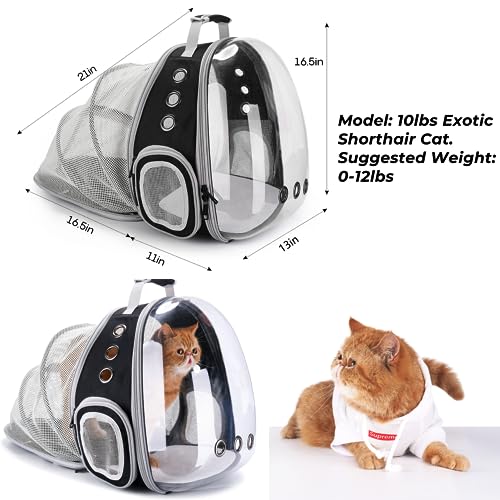 Cat Carrier Backpack (Back Expandable-Black)