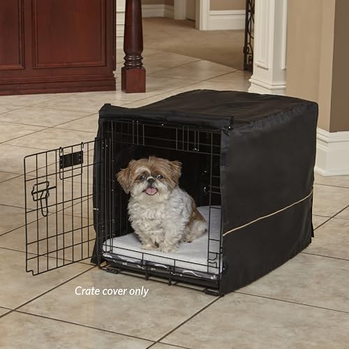 Small Dog Crate Cover (Black / 24.0"L x 18.0"W x 24.0"H)