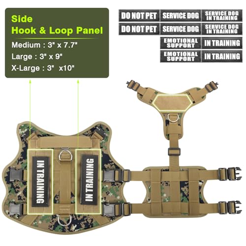 Service Dog Vest Harness for Large Dog (X-Large / Camo Forest)