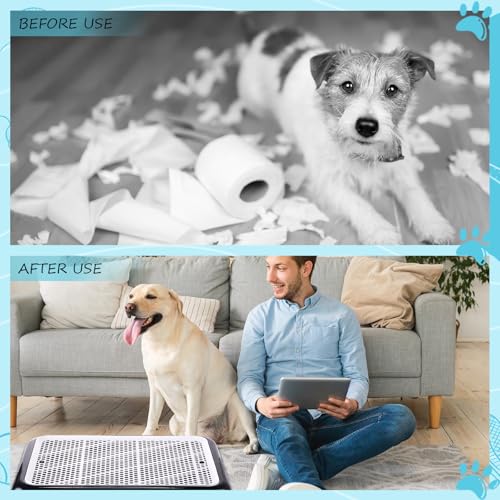 Dog Pee Pad Holder Potty Tray Portable Dog Litter Box Toilet Training for Indoor Outdoor Small Medium Large Pet Puppy (Black / 25.59 x 18.9 Inches)