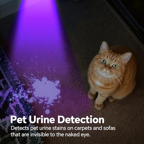 365nm UV Flashlight 2Pack Rechargeable Black Light for Pet Urine Detection (2PACK)