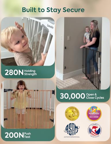Baby Gate for Stairs (*White / 34" H, 26-43" W-Standard 2 Pcs)