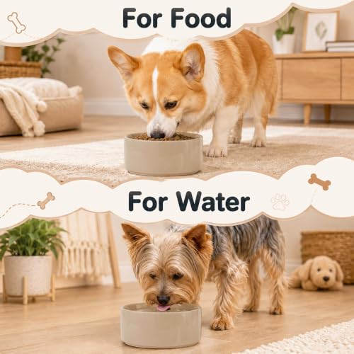 Ceramic Dog Bowls (Greige)