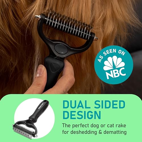 Hair Brush Double Sided Shedding (Black / Large)