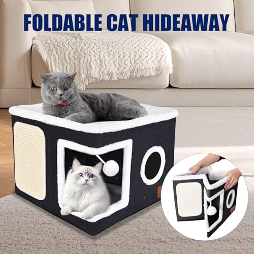 Cat Beds for Indoor Cats (Dark Grey / Single)