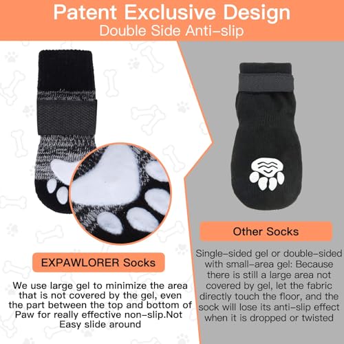 6PCS Anti Slip Dog Socks to Prevent Licking Paws (XX-small (6 Count) / Grey)